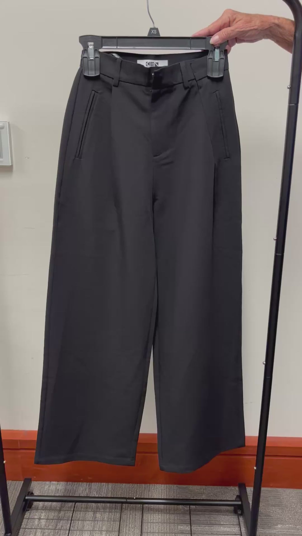 Ken Studio black Wide-leg Suit Pants Size: XS
