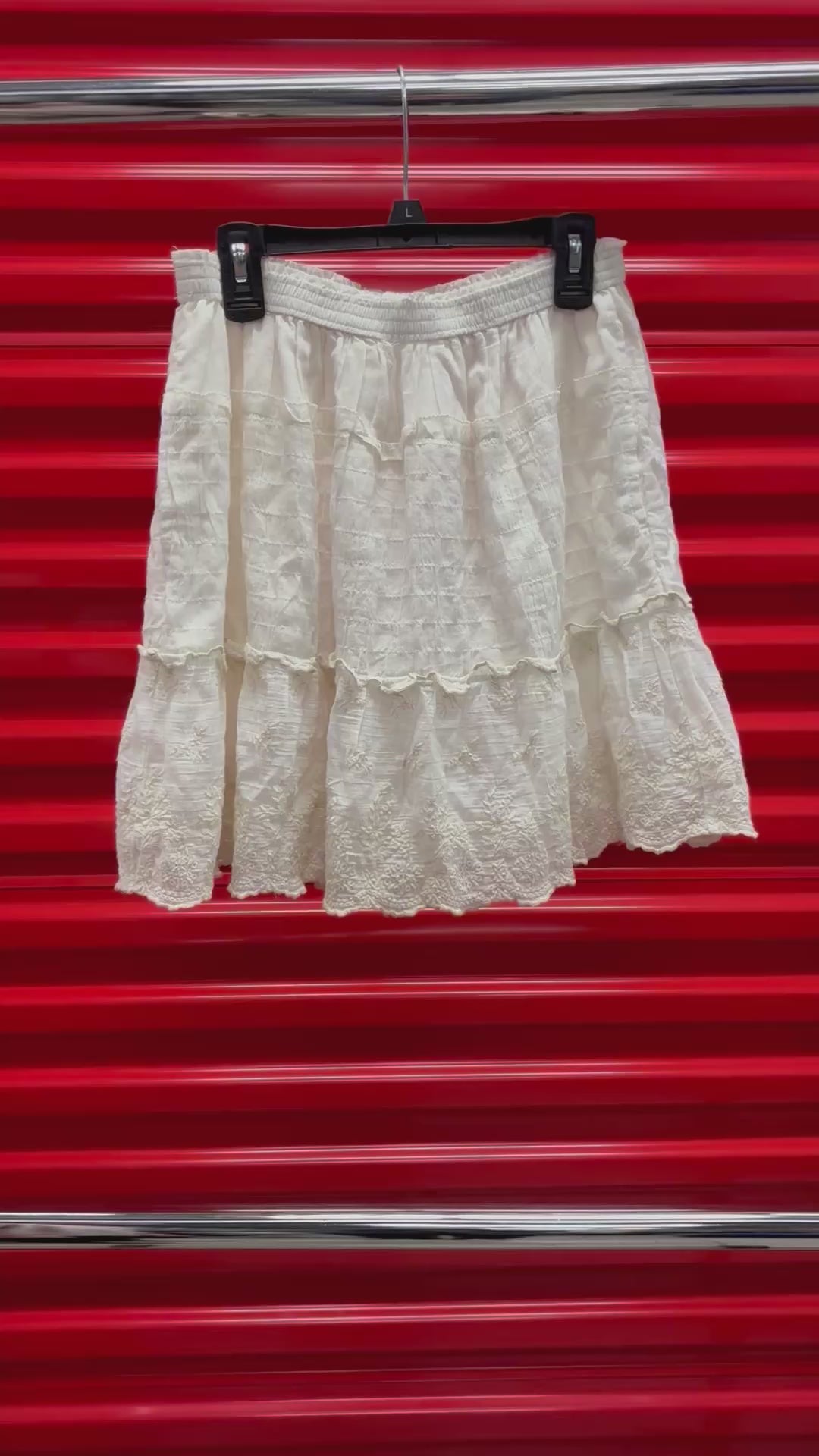 Women's Ruffle Mini Skirt White Size: S