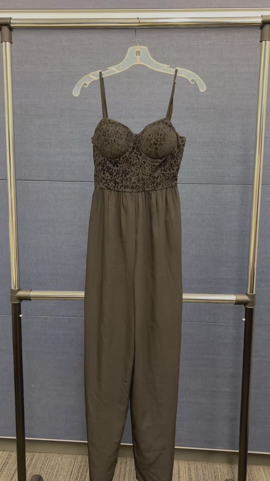Women's Black Velvet Bustier Wide Leg Jumpsuit Size: S