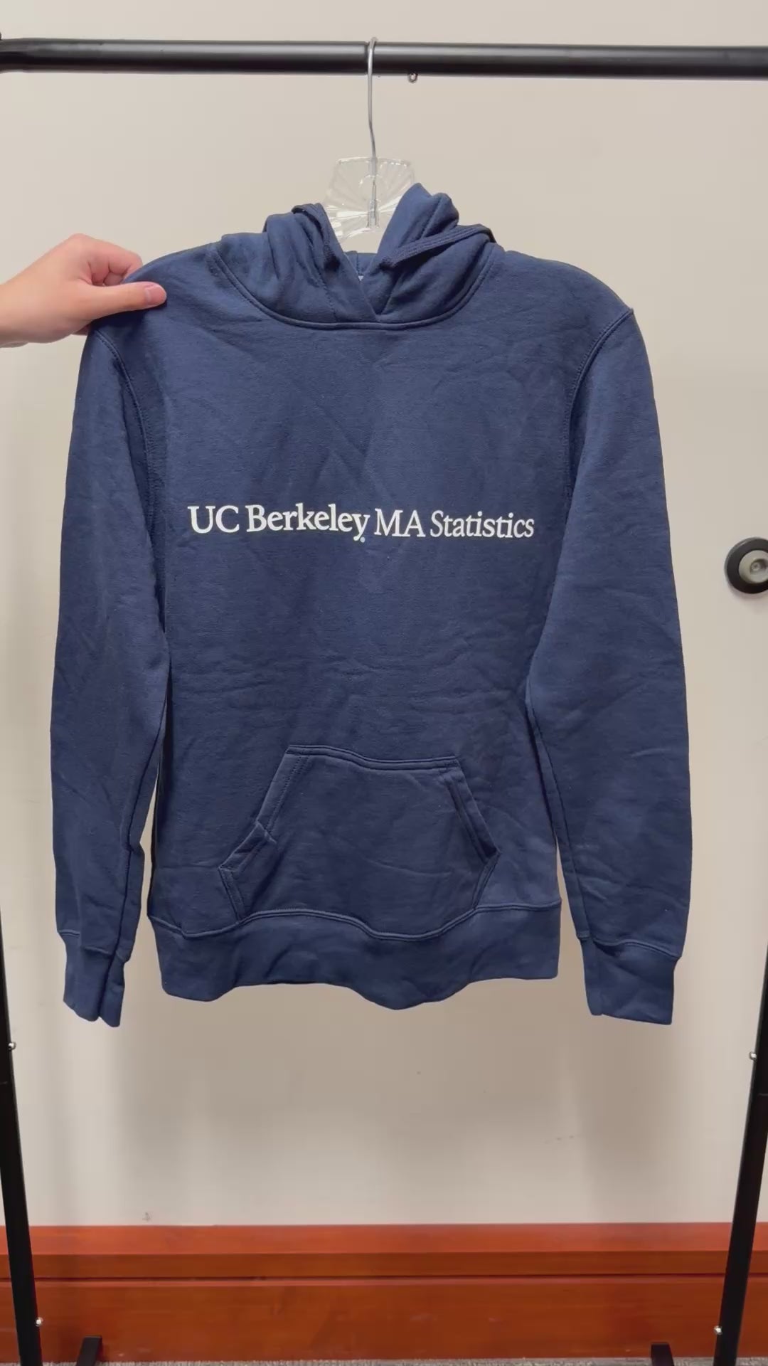 "UC Berkeley MA Statistics" Navy Blue Hoodie Size: S