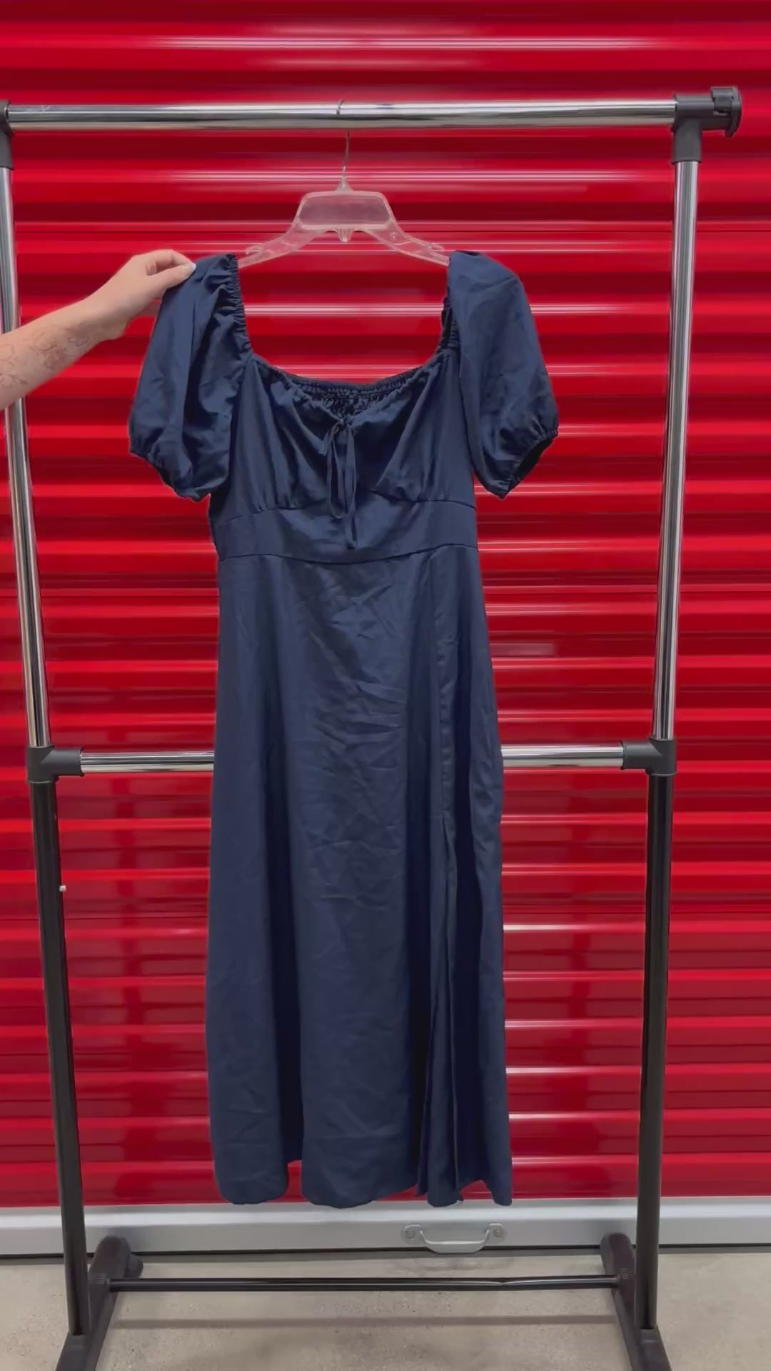 Navy Poplin Maxi Dress Size: M