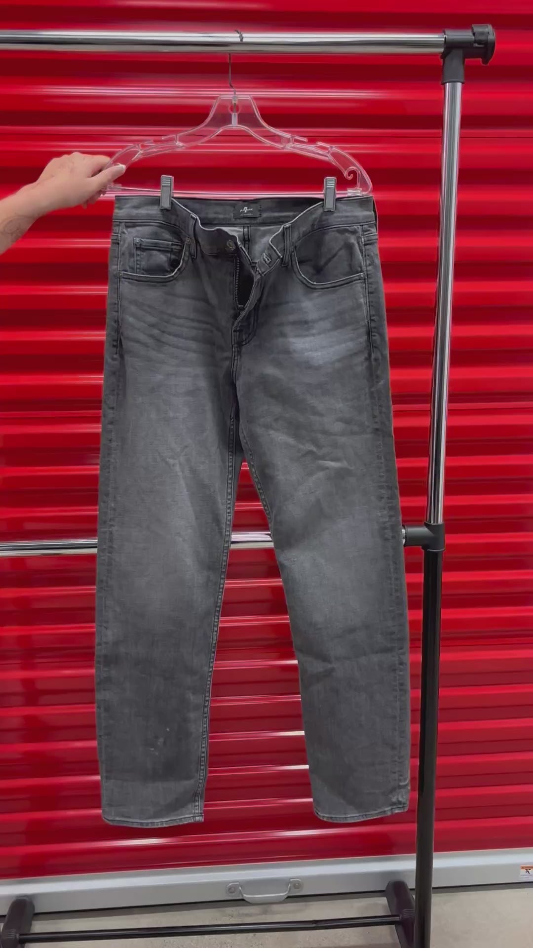 Seven For All Mankind Men's Faded Black Jeans Straight-Leg Style Size: 33