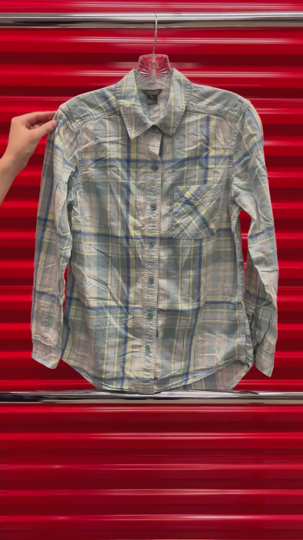 Eddie Bauer Women's Cotton Slub Plaid Shirt Size: Small