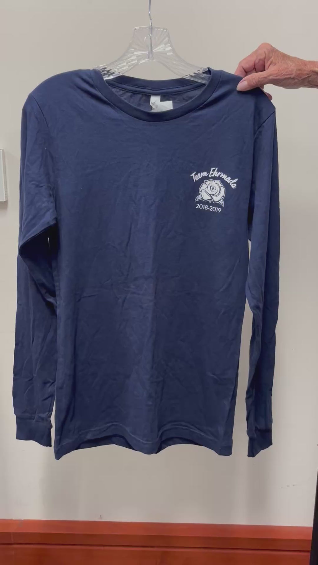 Long-sleeve Crewneck Shirt "Team Ehrmada 2018-2019" Navy Blue Size: L