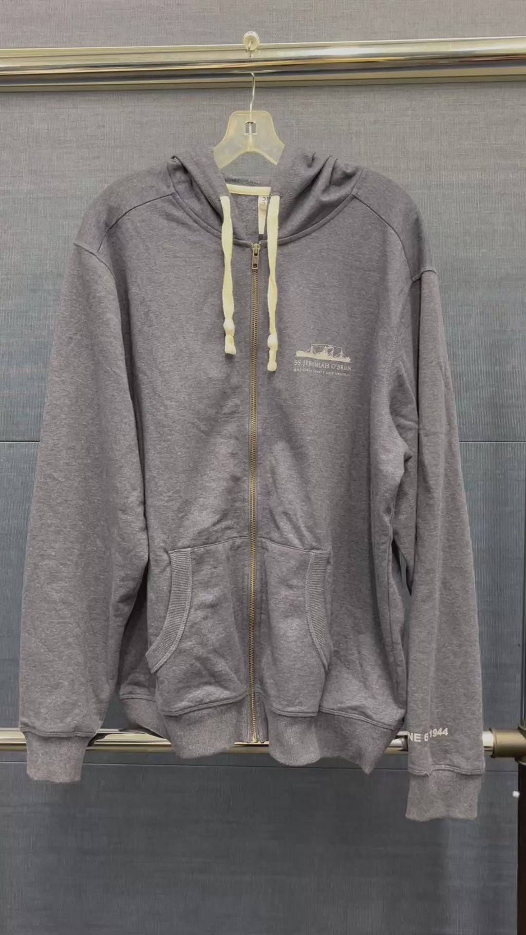US Navy National Liberty Ship SS Jeremiah O'brien Men's Zip-up Hoodie Size: XL