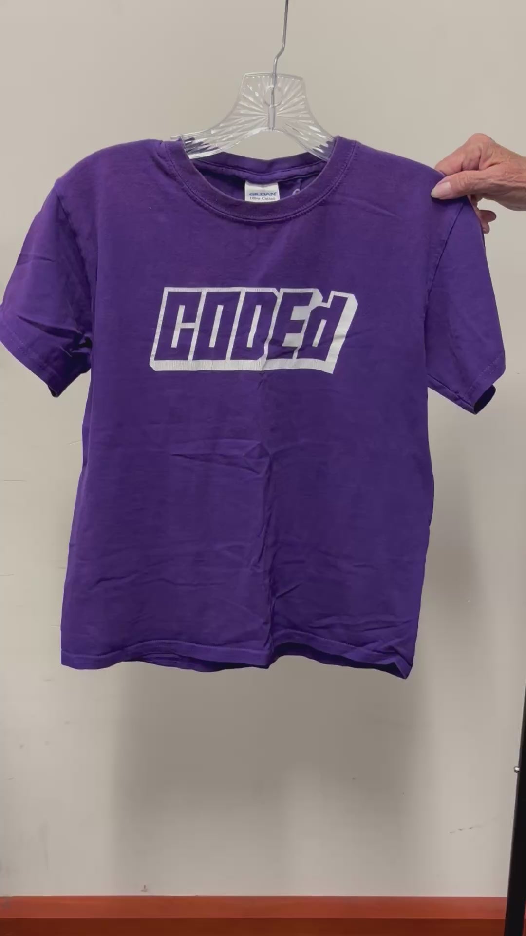 Youth Purple T-shirt "CODED" Size: M
