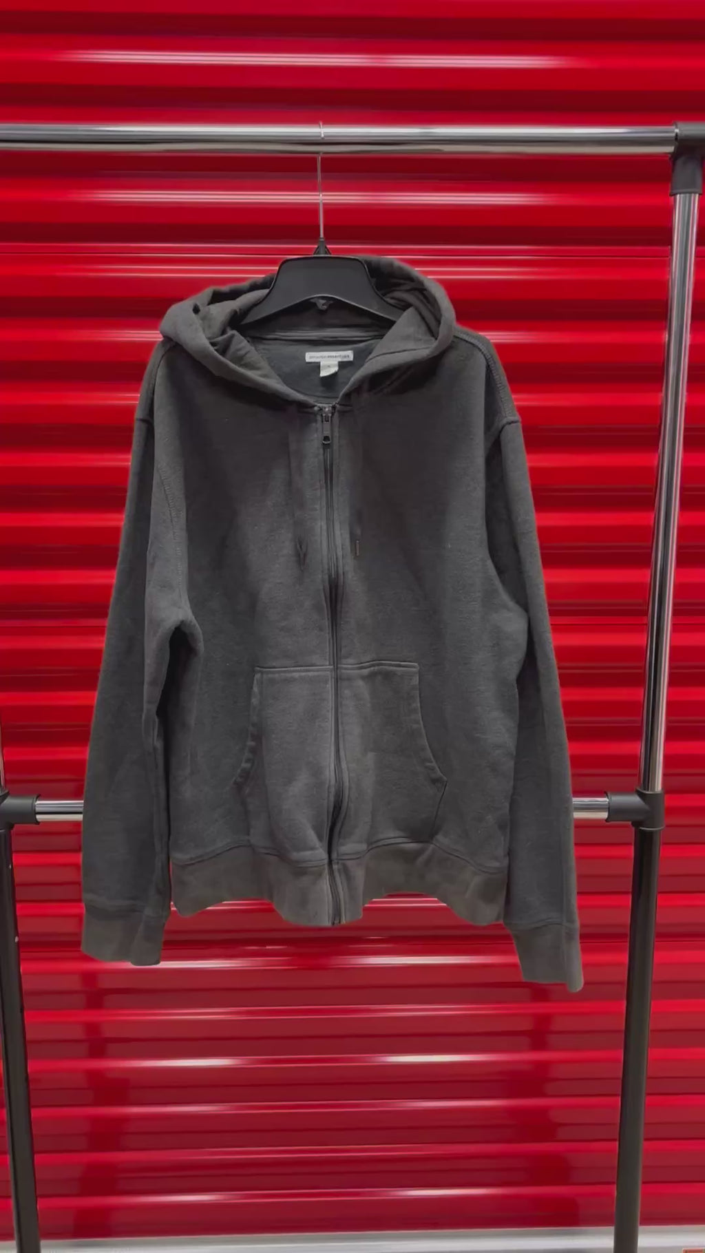 Amazon Essential Men's Gray Zip Hoody Size: XL