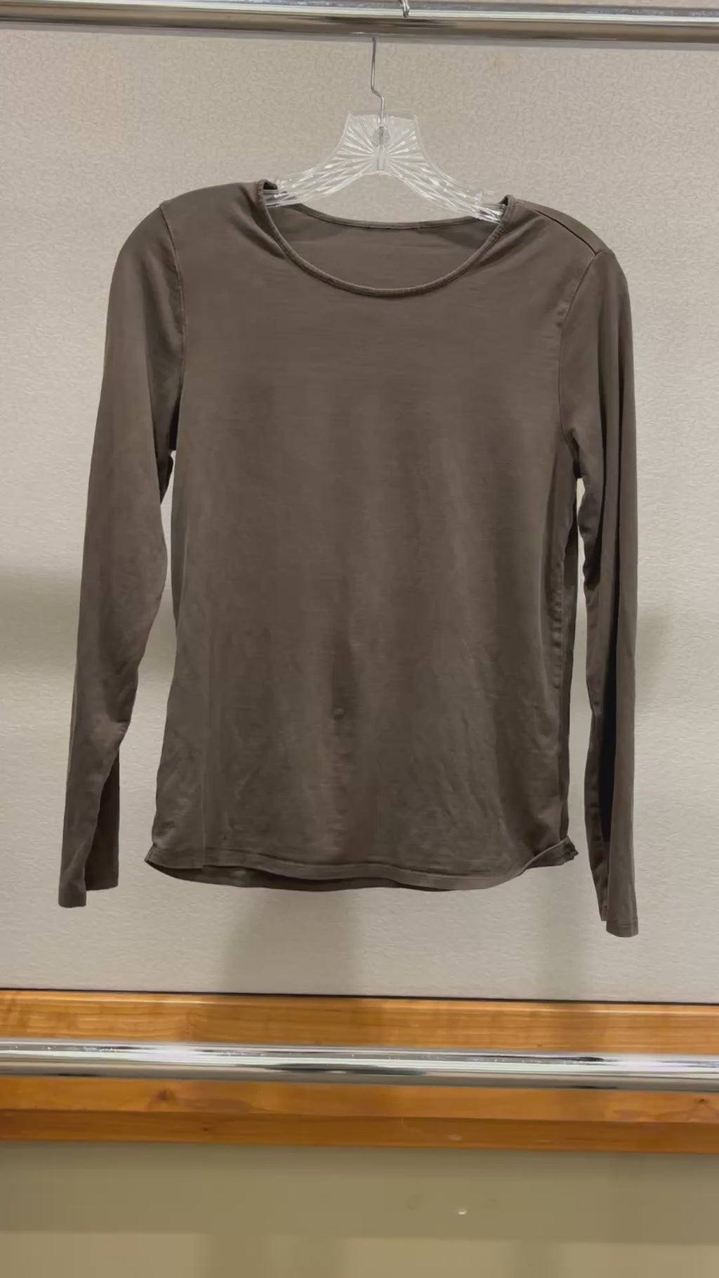 Elieen Fisher Army Green Long Sleeve Organic Cotton Jersey Top Size: S