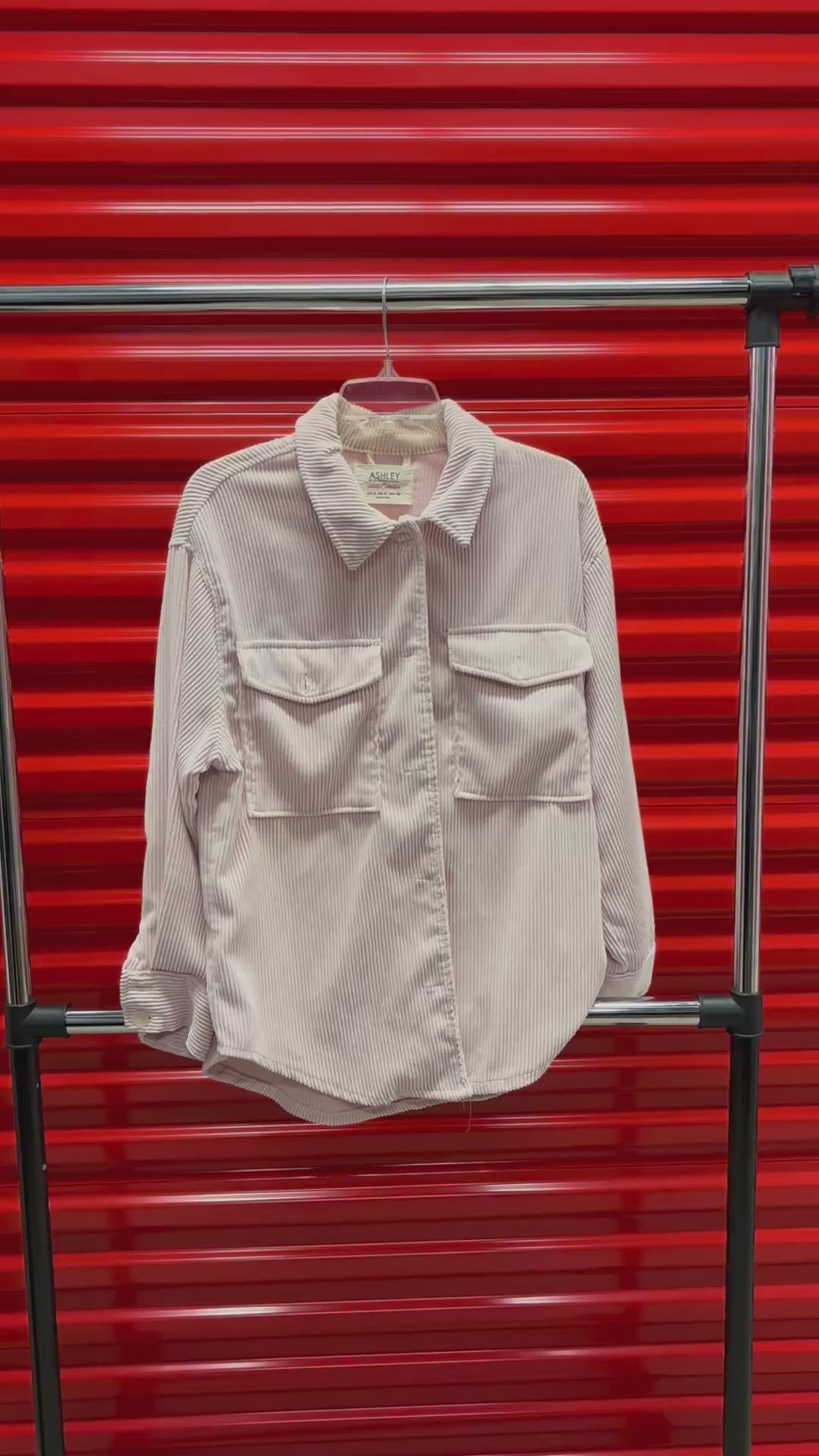 Ashley By 26 International Women’s Pink Corduroy Shirt Jacket Size S