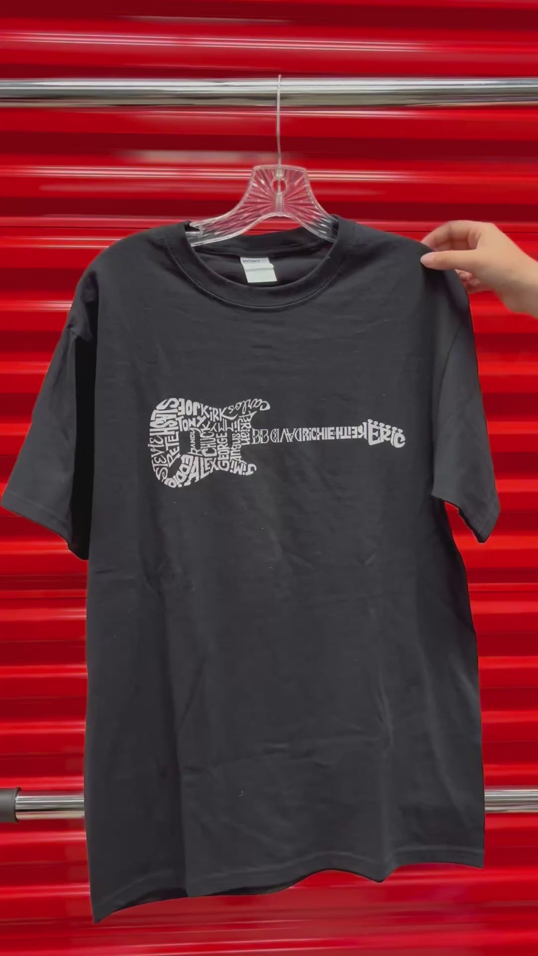 LA Pop Men's Word Art T-Shirt "  Rock Guitar Body Word Art" Size: M