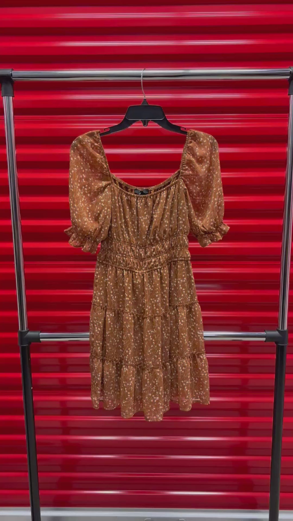 Trixxi Floral Dress with Puff Sleeves Size: M