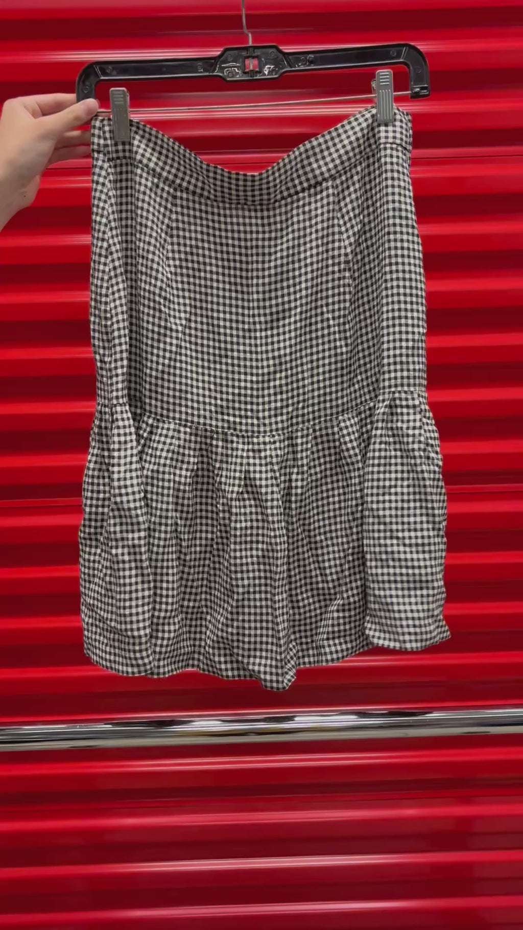 Women's Black-and-White Cotton Skirt Size:10