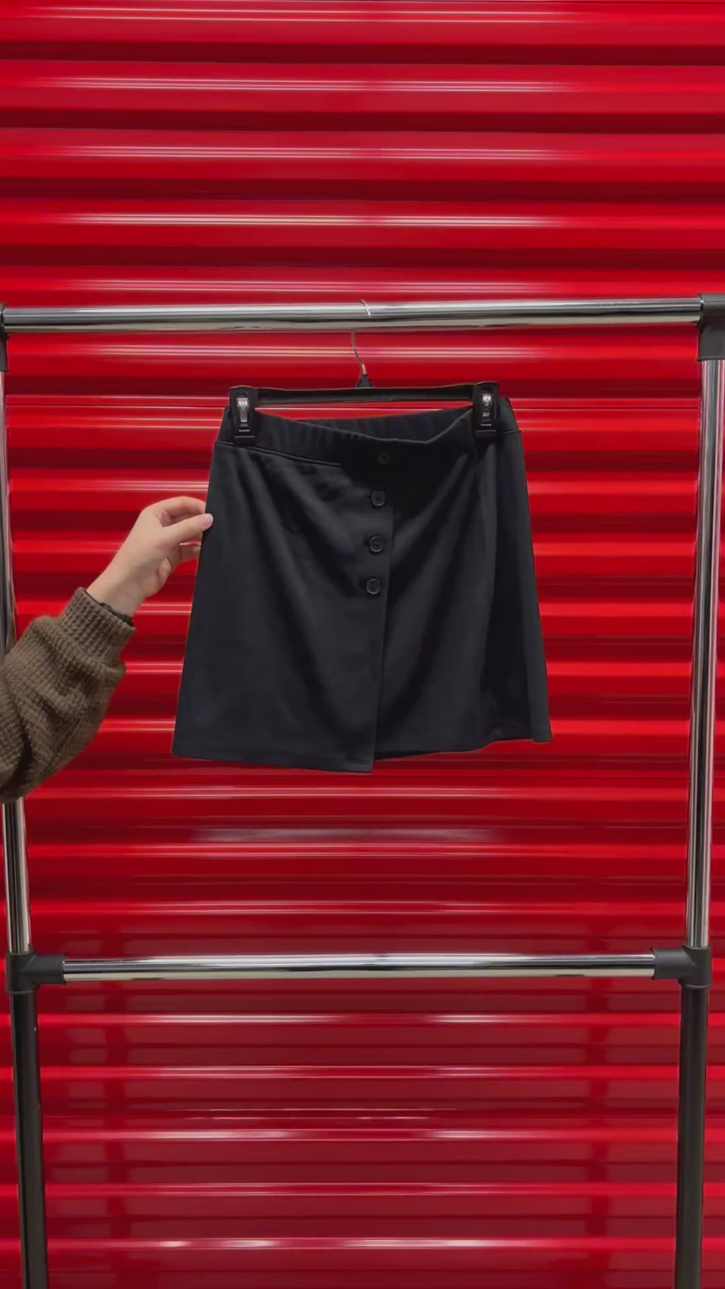 Mini Black Skirt w/Button Down Front Size: S