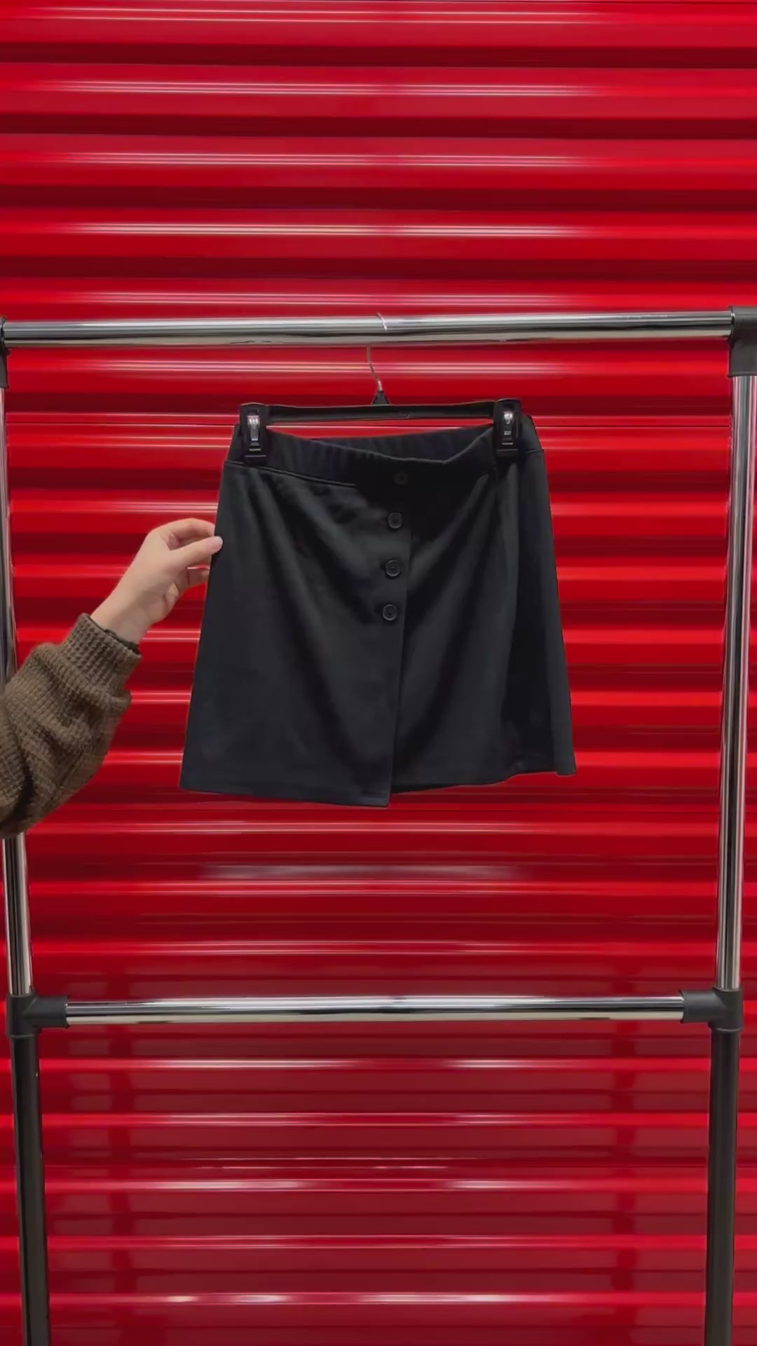 Mini Black Skirt w/Button Down Front Size: S