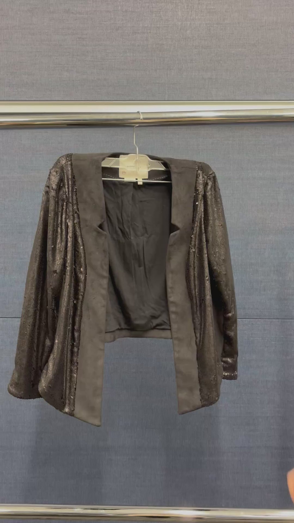 "Glam Sequin Open Blazer" from the Anthropologie Elevenses Size: XS Black